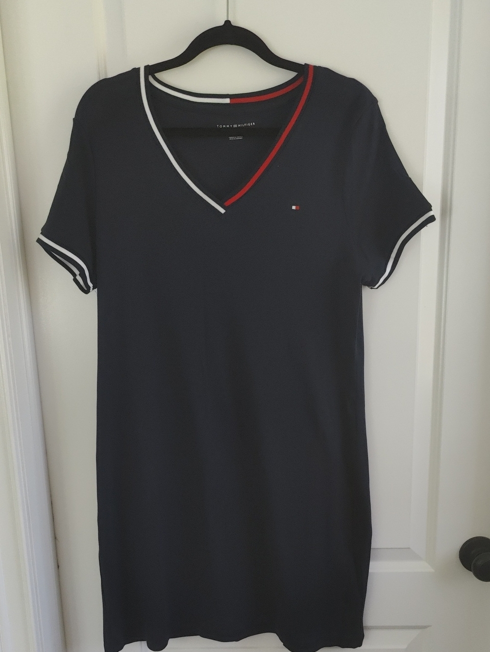 Tommy Hilfiger Navy V-Neck Short Sleeve Dress NWOT